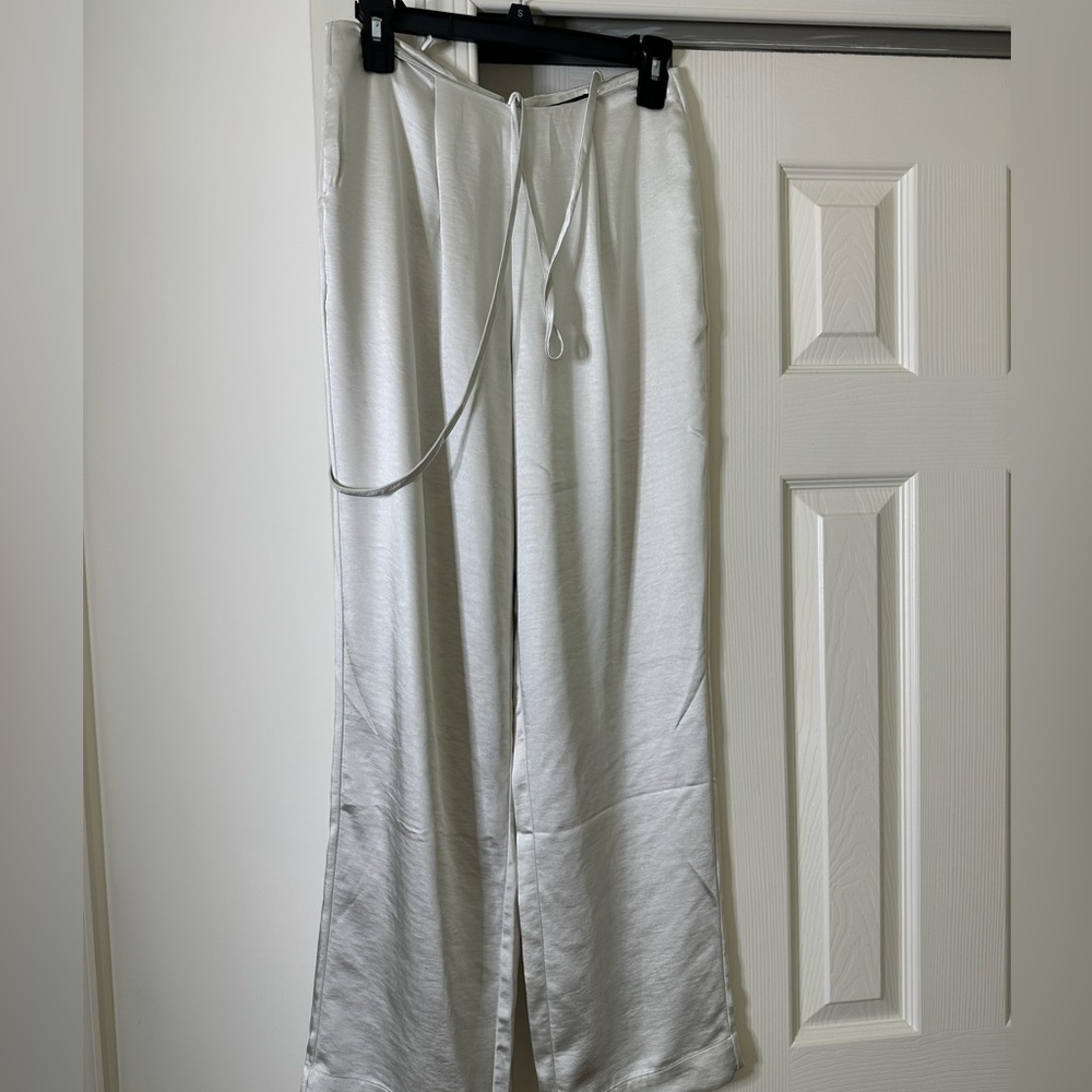 Very cute silver color, wide, leg pants